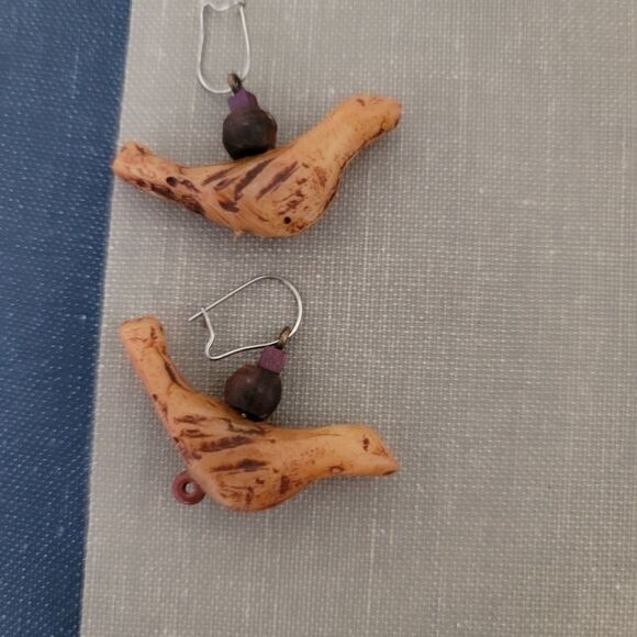 Vintage artisan New Mexico earrings pajaros - Picture 1 of 4